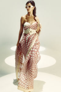 Groovy Polka Vanilla Saree