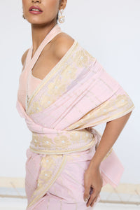 Handwoven Dusty Peach Saree
