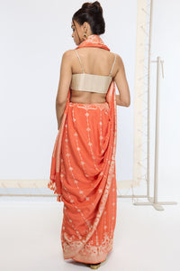 Handwoven Rusty Orange Saree
