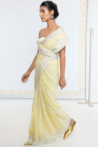 Handwoven Lemon Yellow Saree