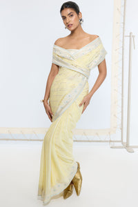 Handwoven Lemon Yellow Saree