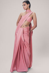Handwoven Dusty Rose Silk Saree