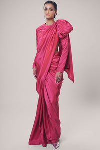Handwoven Flamingo Pink Saree