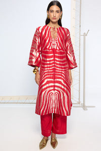 Handwoven Classic Red Kurta Set