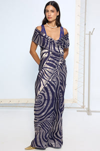 Handwoven Dark Blue Silk Saree