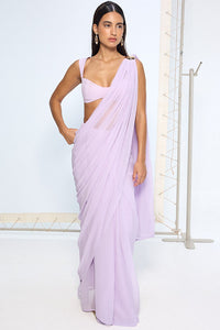Lilac Movable Brooch Saree