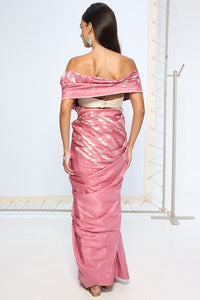 Handwoven Dusty Pink Silk Saree