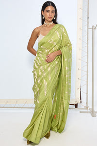 Handwoven Sage Green Silk Saree