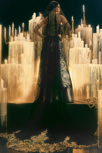 Forget Me Not Lehenga Black