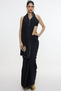 Handwoven Black Mashroo Silk Saree