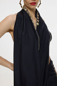 Handwoven Black Mashroo Silk Saree