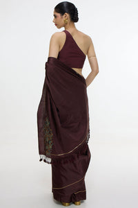Handwoven Burgundy Saree