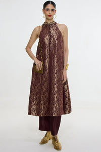 Handwoven Cherry Red Kurta Set