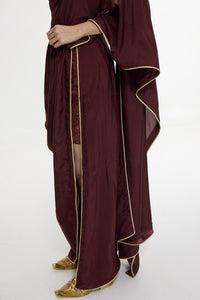 Pre Draped Handwoven Chestnut Mashroo Silk Saree