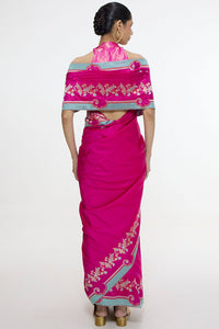 Handwoven Fuschia Pink Mashroo Silk Saree
