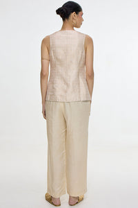 Handwoven Ivory Waistcoat Set