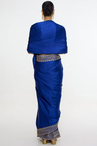 Handwoven Marine Blue Mashroo Silk Saree