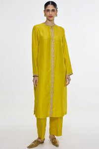 Handwoven Mustard Kurta Set