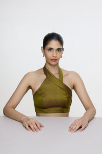 Handwoven Olive Green Blouse