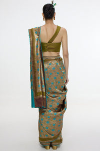 Handwoven Olive Green Saree