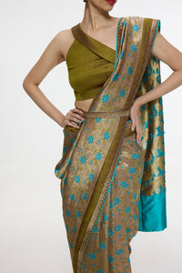 Handwoven Olive Green Saree