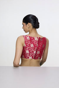 Handwoven Rose Red Blouse