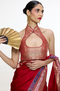 Handwoven Scarlet Red Saree