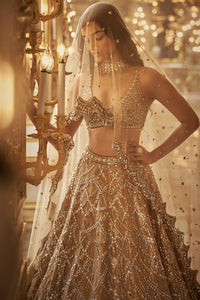 Gold Chandelier Lehenga Set