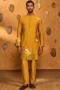 Ochre Bamboo Grove Kurta Set