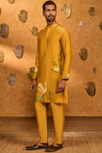Ochre Bamboo Grove Kurta Set