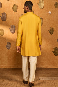 Ochre Trinklet And Pots Kurta Set