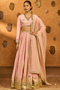 Baby Pink Mandarin Sky Lehenga Set