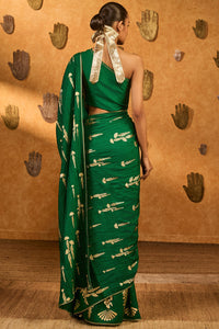 Green Cherry Wine Saree