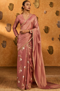 Mauve Moon Garden Tissue Saree