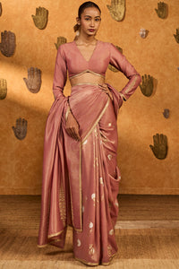 Mauve Moon Garden Tissue Saree