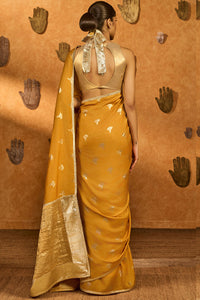 Ochre Tea Blossom Saree