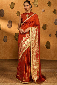 Rust Snow Light Saree