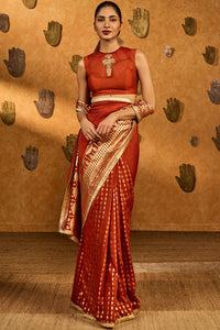 Rust Snow Light Saree