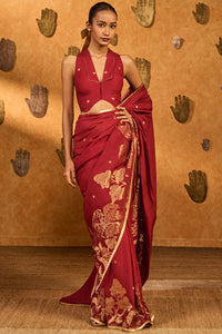 Red Zen Saree