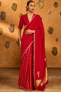 Red Bird Tales Saree