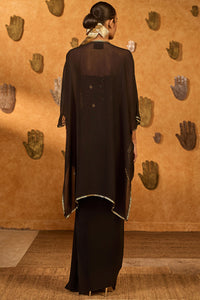 Black Heartbeat Draped Corset Set