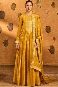 Ochre Snow Light Anarkali Set