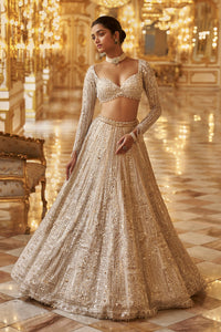 Ivory Gold Sequin Lehenga