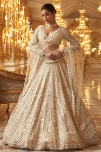 Ivory Gold Sequin Lehenga