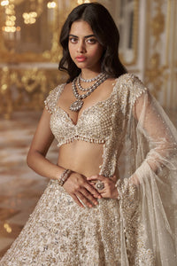 Ivory Sequin Lehenga Set