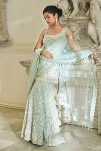 Mint Green Three-Dimensional Sharara Set