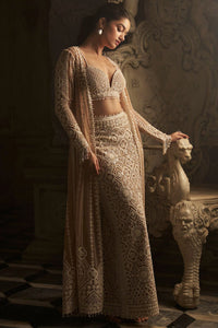 Nude Cream Skirt Jacket Set