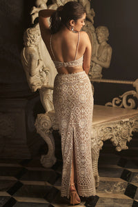 Nude Cream Skirt Jacket Set