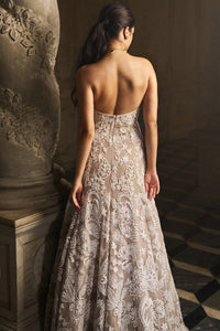 Off-Shoulder Nude Gown