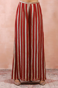 Maroon Anarkali With Palazzo And Dupatta